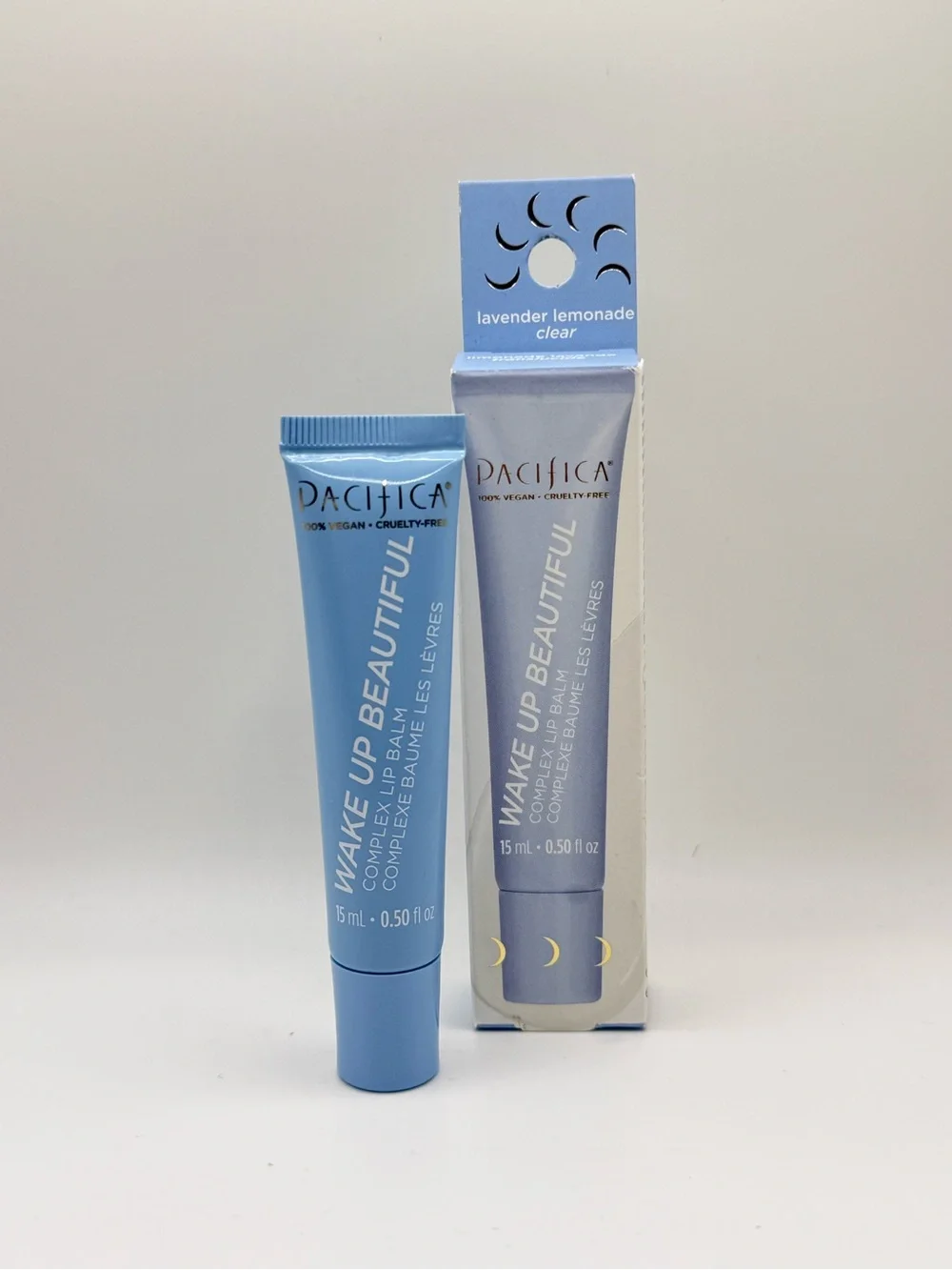 NEW Pacifica Wake Up Beautiful Lip Balm + Lavender Cosmetic Bag Set